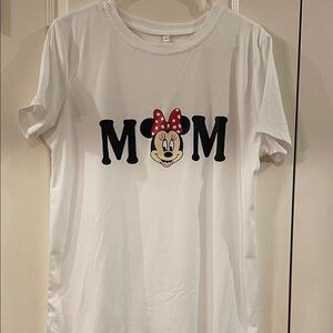 Disney Minnie Mouse White T-Shirt with Red Bow